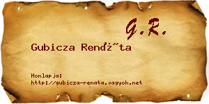 Gubicza Renáta névjegykártya
